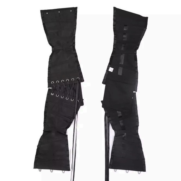 🌸 CORSET BELT CINCHER COSPLAY ADJUSTABLE DRAWSTRING BLACK COSTUME STEAMPUNK - Picture 3 of 5